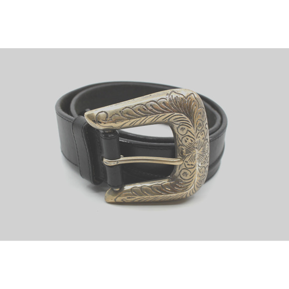 A6 BRIGHTON Leather Western Buckle Belt Sz M - Picture 4 of 4